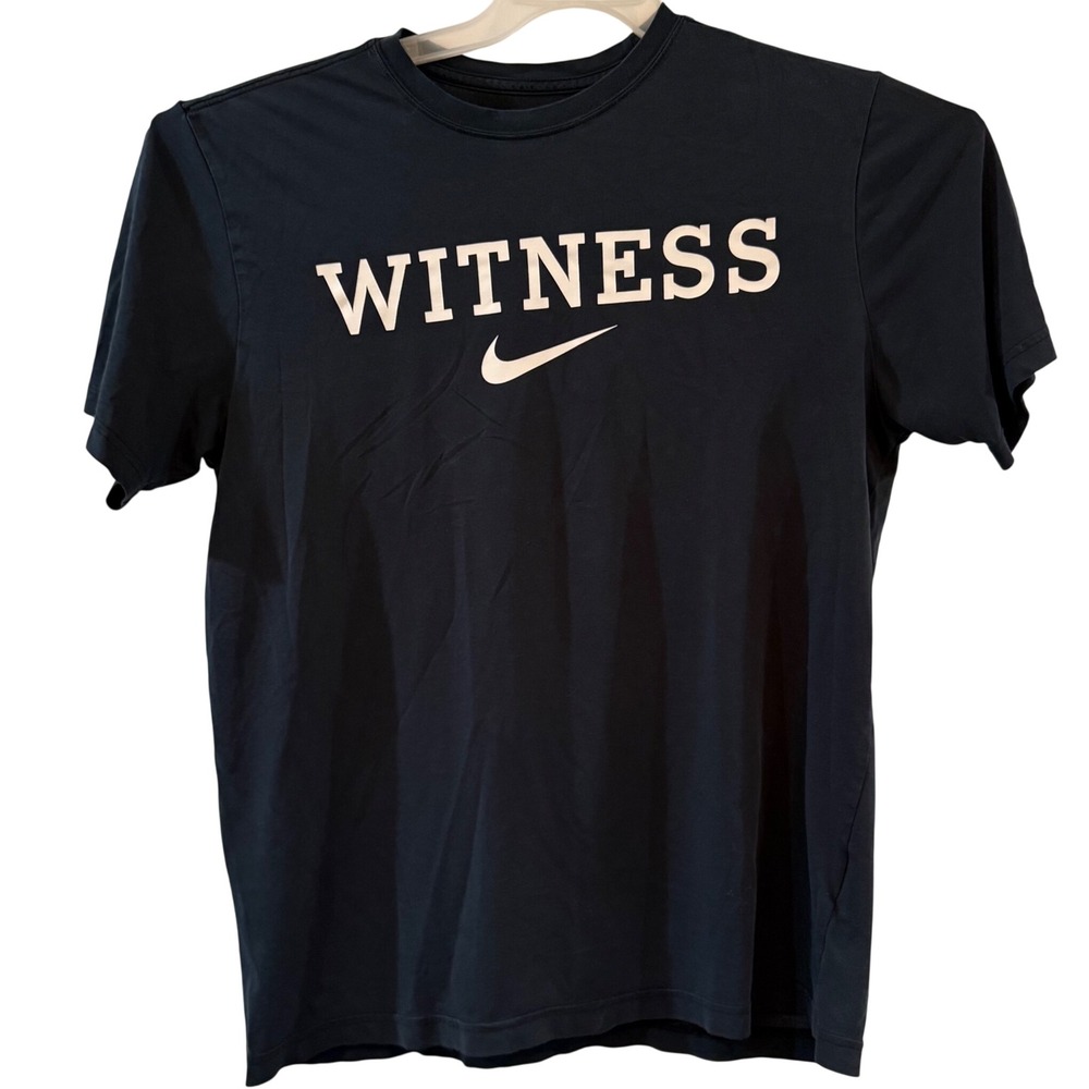 Nike LeBron James Witness Dri-FIT T-Shirt Mens Large Navy Black Athletic Graphic
